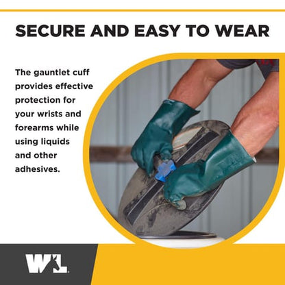 CALDMORE HARDWARE Heavy Duty PVC Coated Work Gloves – Protective Long Cuff Gloves