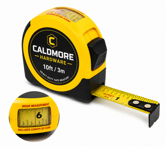 CALDMORE HARDWARE 10ft / 3m Heavy Duty Tape Measure – Retractable Measuring Tool