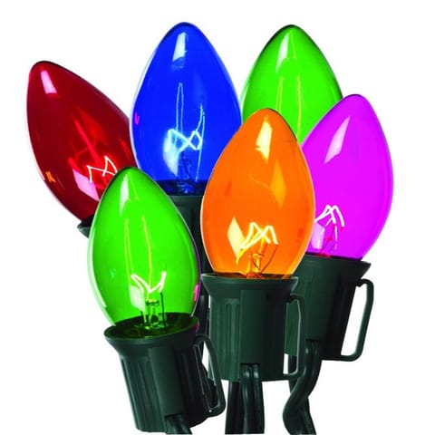 CALDMORE HARDWARE 25 Outdoor Transparent C9 Lights – Multi Colour String Lights