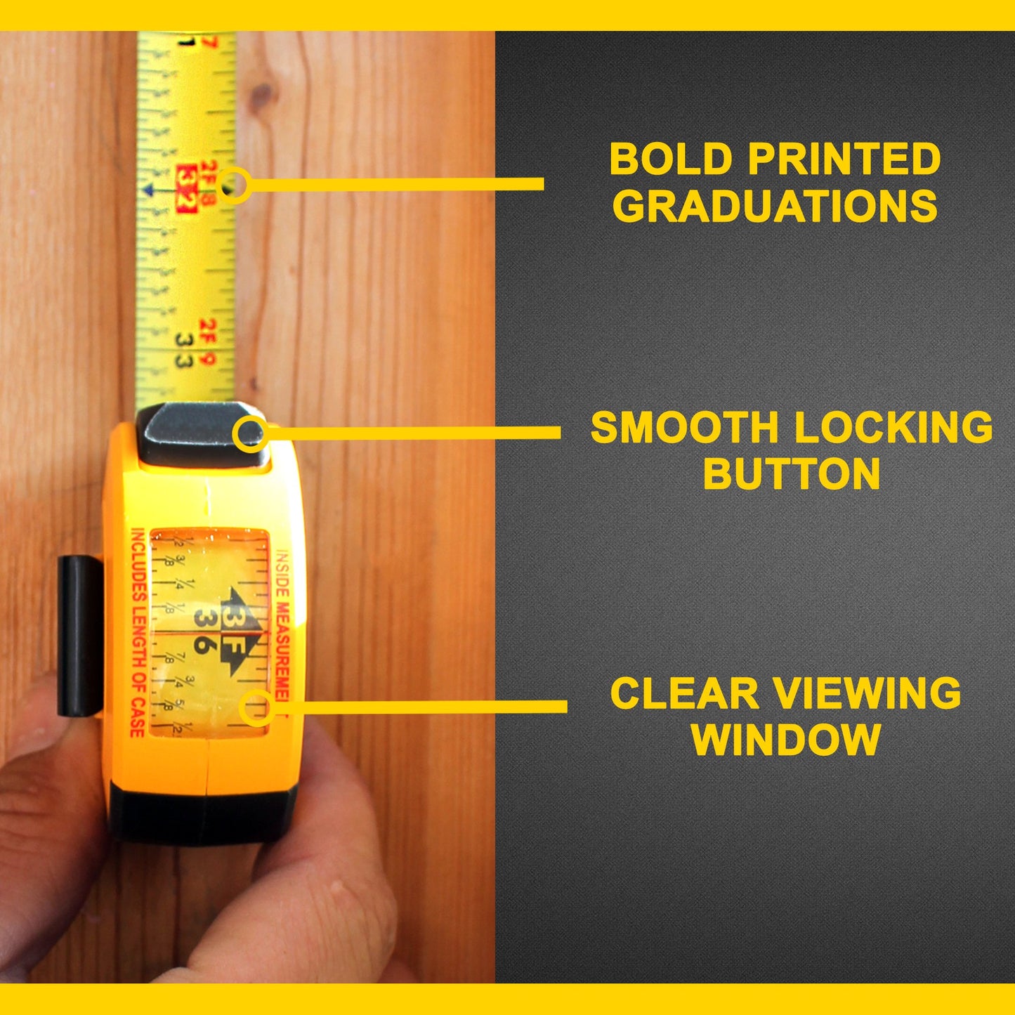 CALDMORE HARDWARE 10ft / 3m Heavy Duty Tape Measure – Retractable Measuring Tool