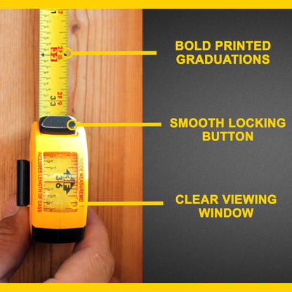 CALDMORE HARDWARE 10ft / 3m Heavy Duty Tape Measure – Retractable Measuring Tool